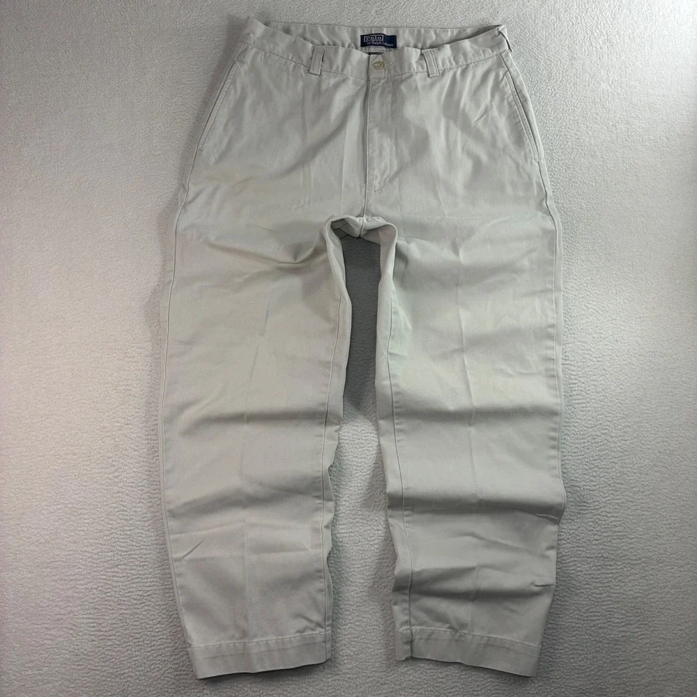 Polo Ralph Lauren Philip Chino Pants Mens 35x30 Beige Business Casual Preppy Y2K